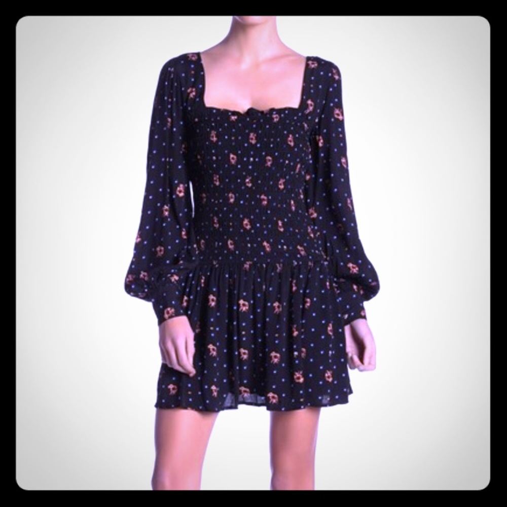 New without tags: Free People Two Faces smocked floral dress L